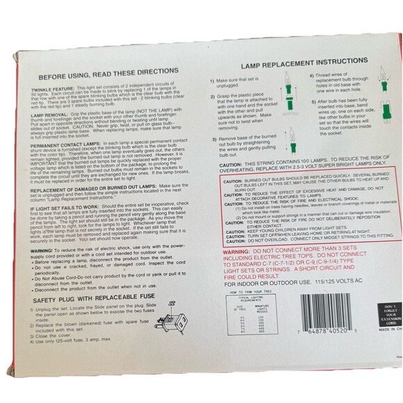 Set Of 2 Vintage The Christmas Collection 100 Super Bright Lights Clear Bulb New - Picture 5 of 6